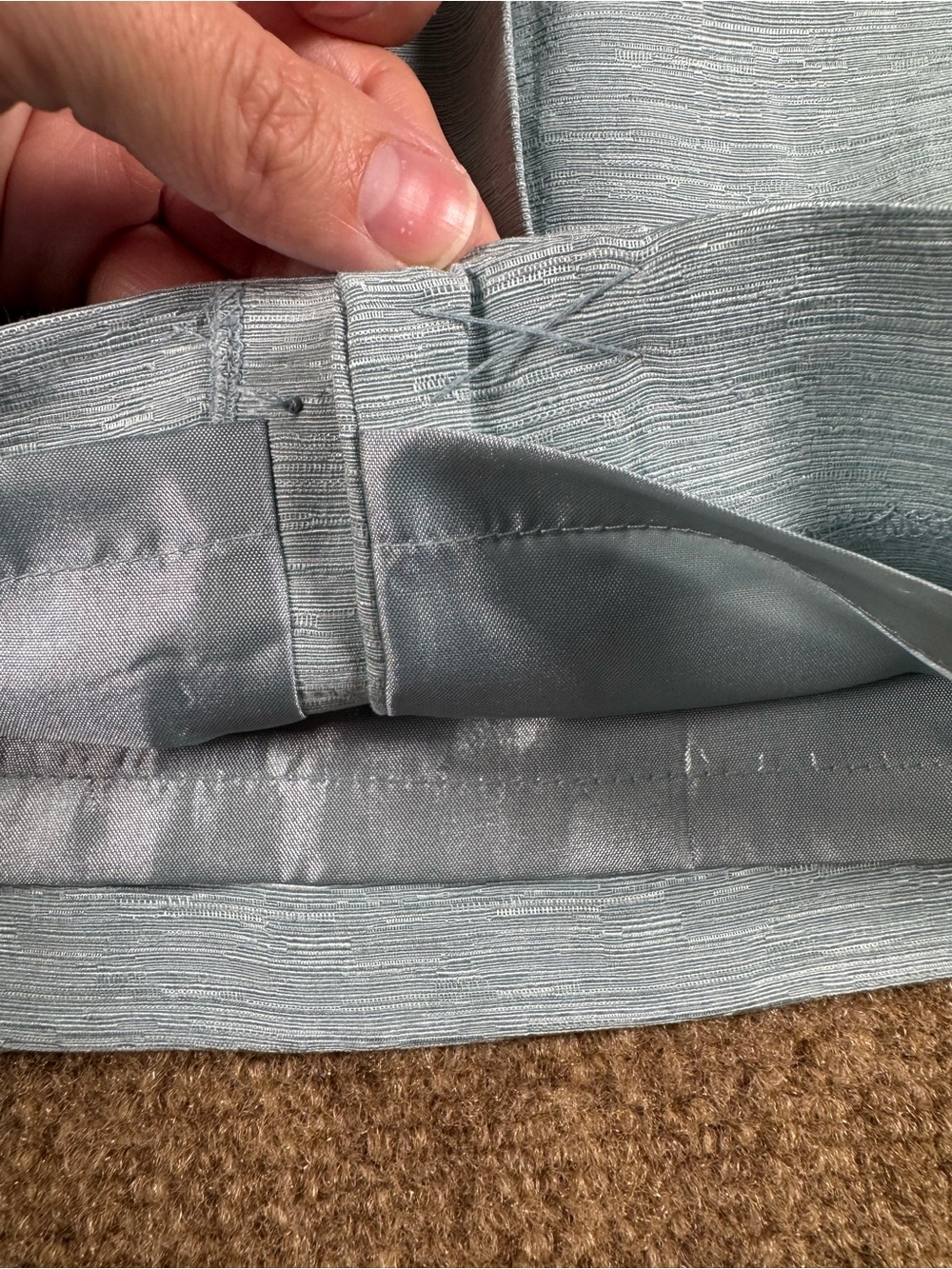 Vintage Linen and Silk Pencil Skirt Size 10 Zip up Light Blue Women's Formal - Picture 7 of 11
